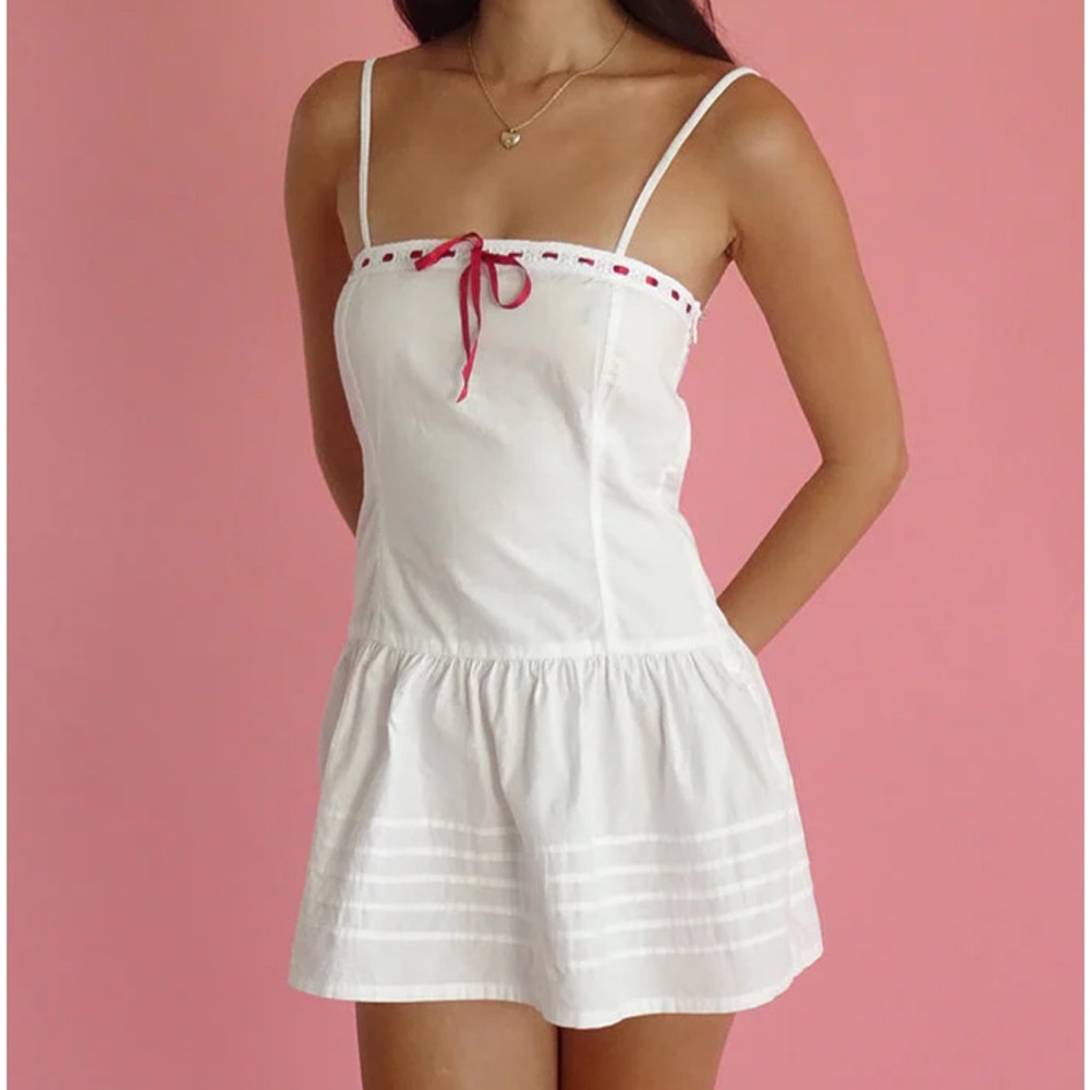 Motel Rocks Dhilla mini dress in white poplin size M